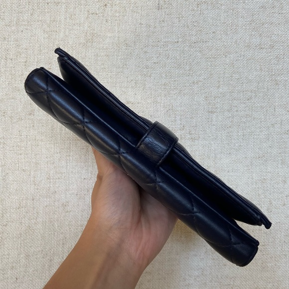 Chanel Navy Matelasse Bifold Snap Wallet - Picture 6 of 10